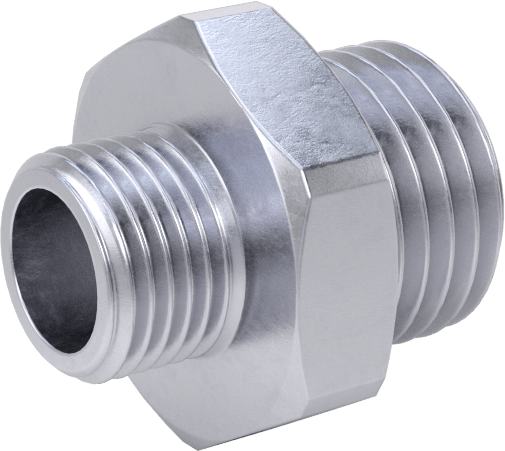 Orta Basınçlı Kaplamalı Pirinç Dişli Boru Bağlantı Parçası, Düz Redüktör, 1/8 BSPP Erkek x 1/4 BSPP Erkek