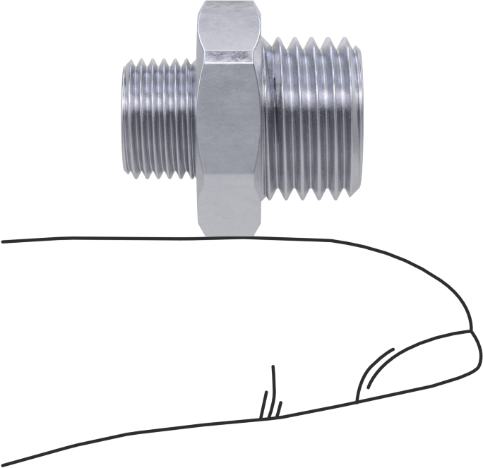 Orta Basınçlı Kaplamalı Pirinç Dişli Boru Bağlantı Parçası, Düz Redüktör, 1/8 BSPP Erkek x 1/4 BSPP Erkek