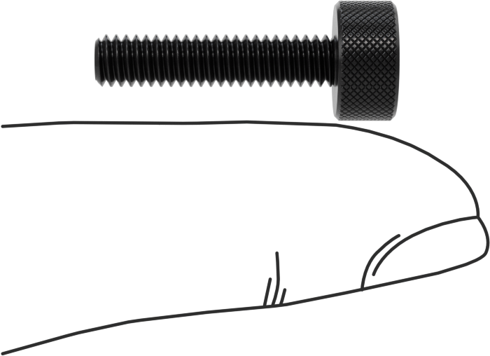 Düşük Profilli Naylon Parmak Vidası, 8-32 Diş Boyutu, 3/4" Uzunluk