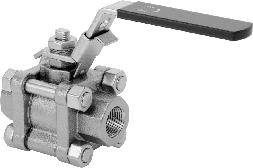 Kolay Bakımlı 316 Paslanmaz Çelik Gövde Açma/Kapama Vanası, Kilitlenebilir Kol Saplı, PTFE Conta, 3/8 NPT Dişi