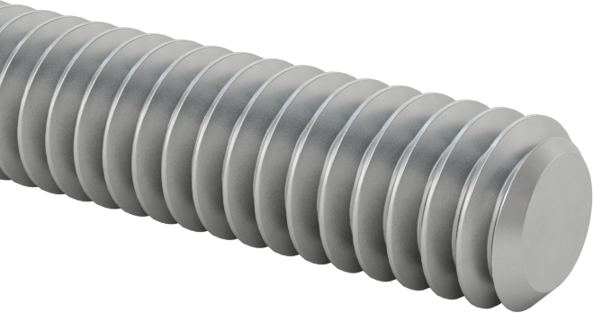 18-8 Paslanmaz Çelik Sol Dişli Çubuk, 1/4"-20 Diş Boyutu, 3 Fit Uzunluk