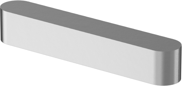 Yuvarlak Makine Anahtarı, Çinko Kaplı Çelik, 1/8" x 1/8", 3/4" Uzunluk, Küçük Boyutlu