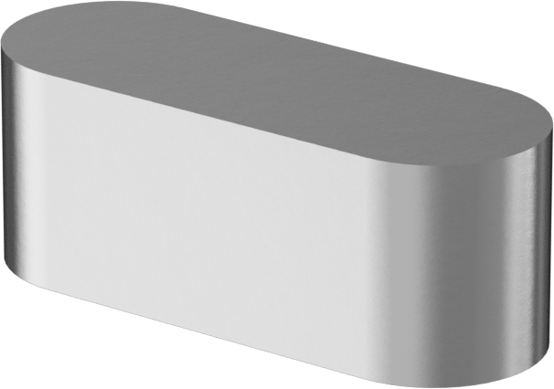 Yuvarlak Makine Anahtarı, Çinko Kaplı Çelik, 3/16" x 3/16", 1/2" Uzunluk, Küçük Boyutlu