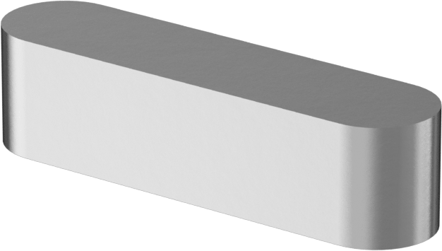 Yuvarlak Makine Anahtarı, Çinko Kaplı Çelik, 3/16" x 3/16", 3/4" Uzunluk, Küçük Boyutlu
