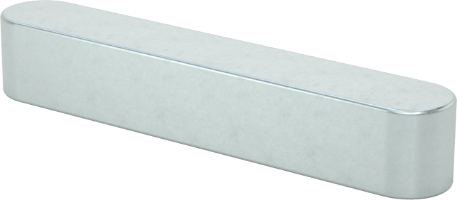 Yuvarlak Makine Anahtarı, Çinko Kaplı Çelik, 1/4" x 1/4", 1-1/2" Uzunluk, Büyük Boy