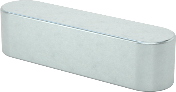 Yuvarlak Makine Anahtarı, Çinko Kaplı Çelik, 1/4" x 1/4", 1" Uzunluk, Büyük Boy