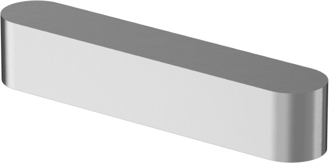Yuvarlak Makine Anahtarı, Çinko Kaplı Çelik, 3/16" x 3/16", 1" Uzunluk, Küçük Boyutlu