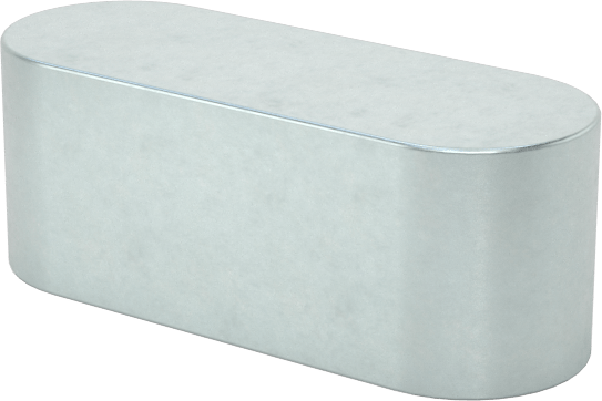 Yuvarlak Makine Anahtarı, Çinko Kaplı Çelik, 3/16" x 3/16", 1/2" Uzunluk, Büyük Boy