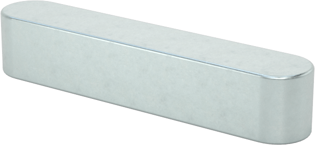 Yuvarlak Makine Anahtarı, Çinko Kaplı Çelik, 3/16" x 3/16", 1" Uzunluk, Büyük Boy