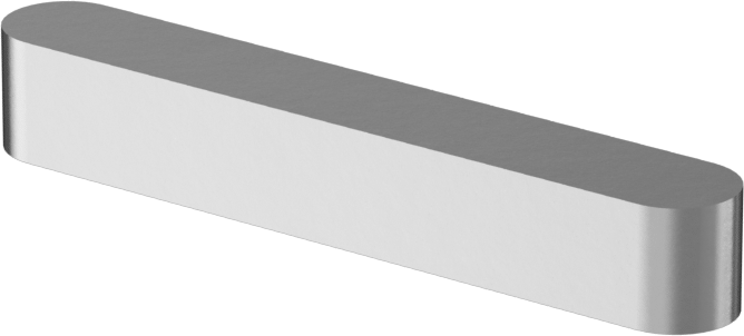 Yuvarlak Makine Anahtarı, Çinko Kaplı Çelik, 3/16" x 3/16", 1-1/4" Uzunluk, Küçük Boyutlu