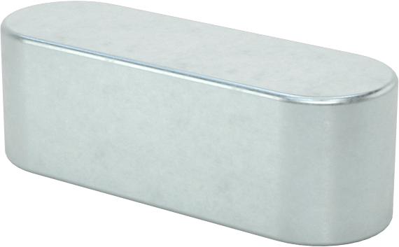 Yuvarlak Makine Anahtarı, Çinko Kaplı Çelik, 1/4" x 1/4", 3/4" Uzunluk, Büyük Boy