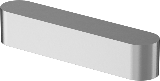 Yuvarlak Makine Anahtarı, Çinko Kaplı Çelik, 1/4" x 1/4", 1-1/4" Uzunluk, Küçük Boyutlu
