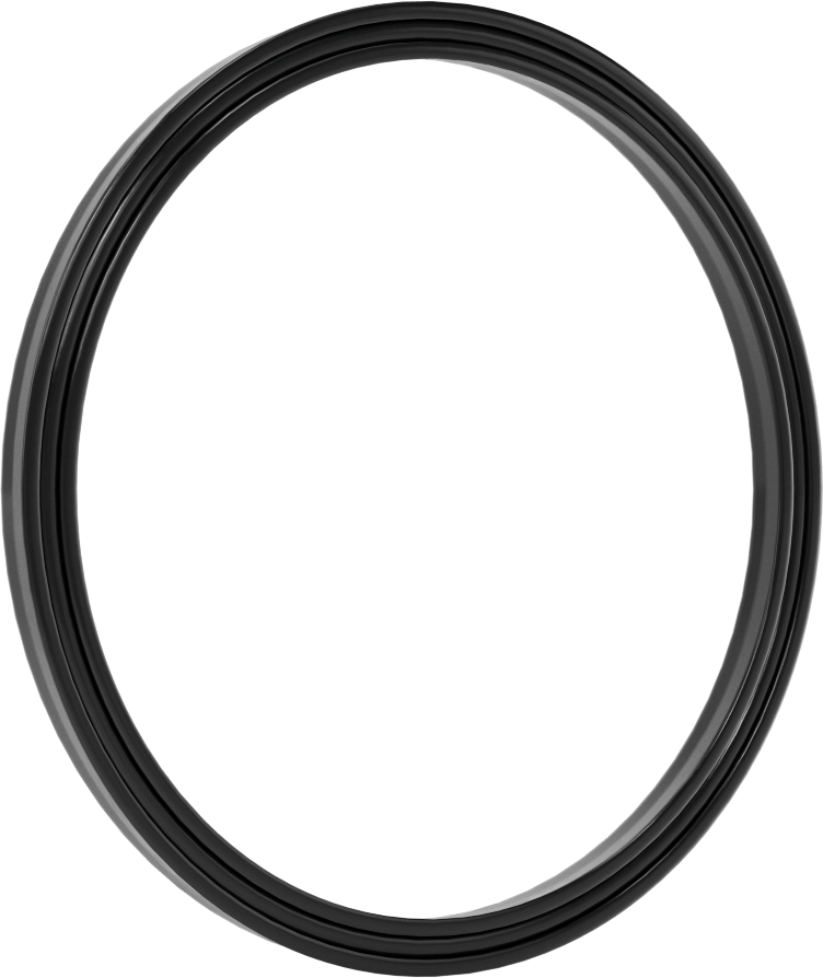 O-Ring Yüklü U-Cup Conta, 0,275" Oluk Genişliği için, 3,75“ İç Çap x 4,25” Dış Çap x 0,25" Genişlik