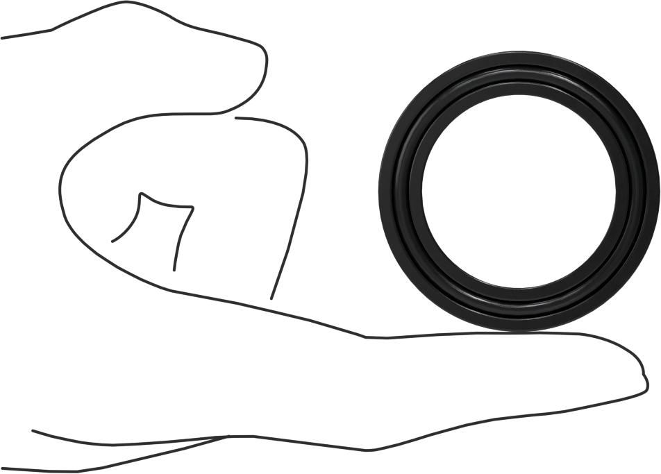 O-Ring Yüklü U-Cup Conta, 0,343" Oluk Genişliği, 1,375 inç İç Çap x 2 inç Dış Çap x 0,313 inç Genişlik