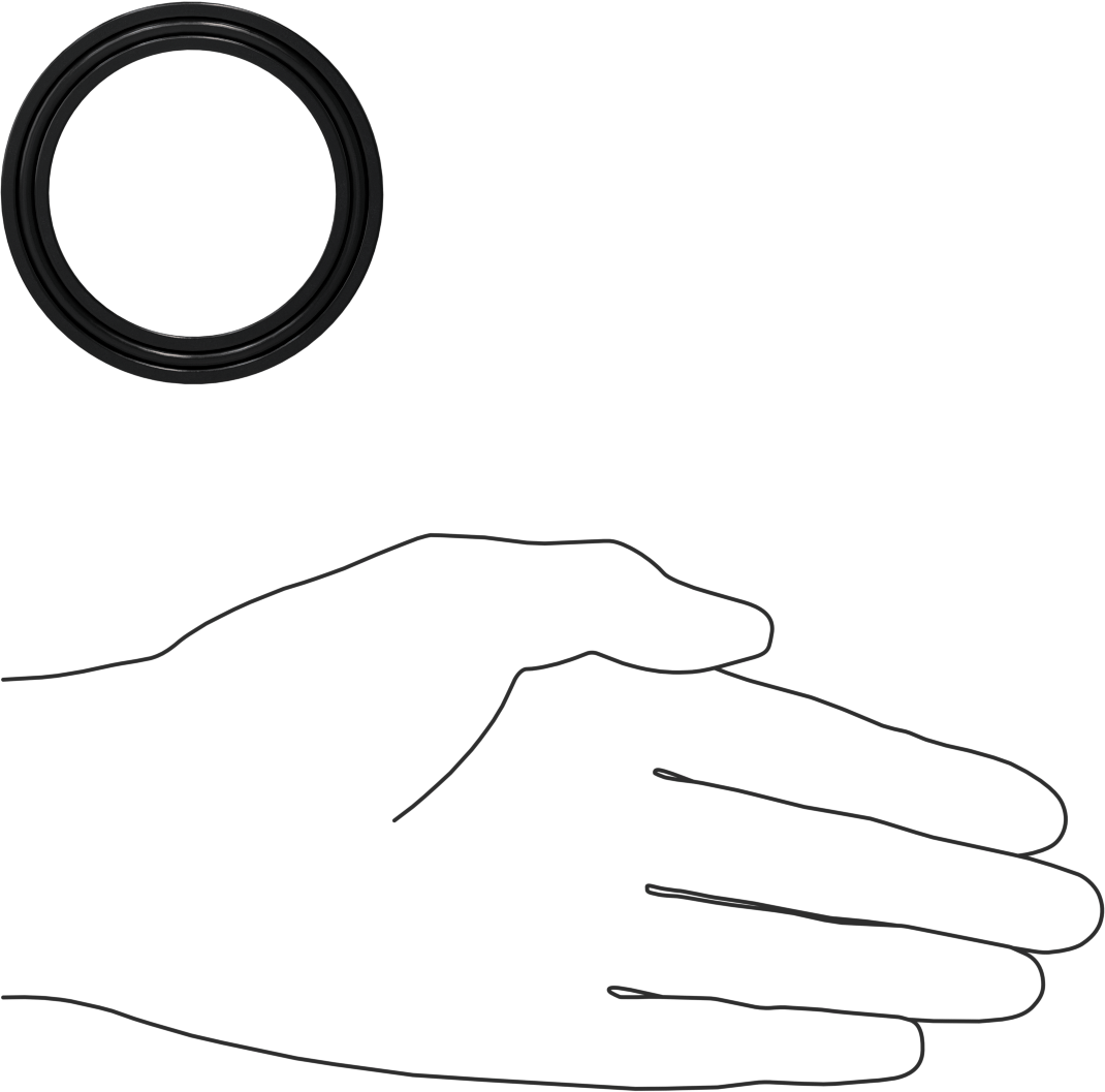 O-Ring Yüklü U-Cup Conta, 0,343" Oluk Genişliği, 1,875“ İç Çap x 2,5” Dış Çap x 0,313" Genişlik