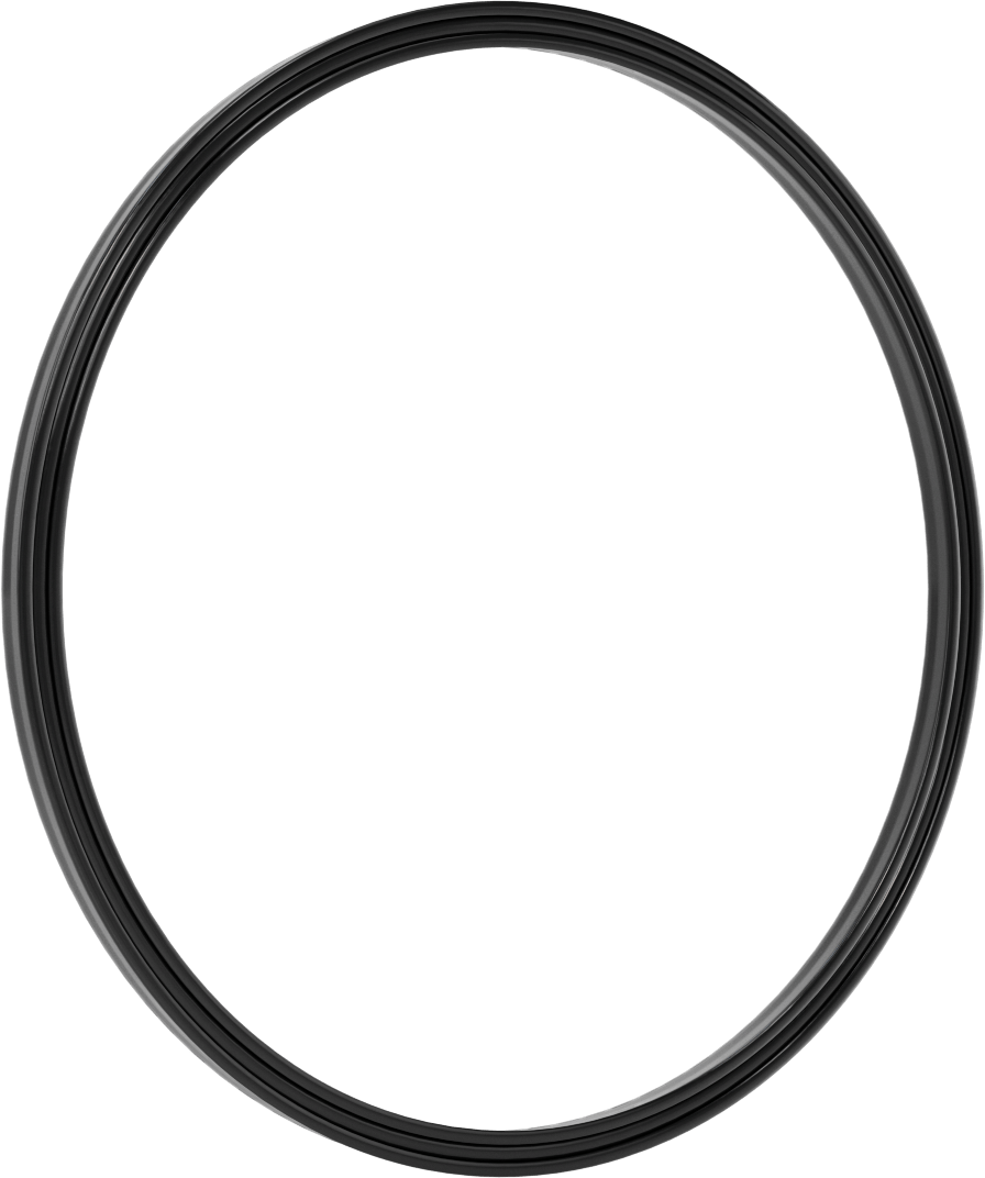 O-Ring Yüklü U-Cup Conta, 0,343" Oluk Genişliği, 7,375“ İç Çap x 8” Dış Çap x 0,313" Genişlik