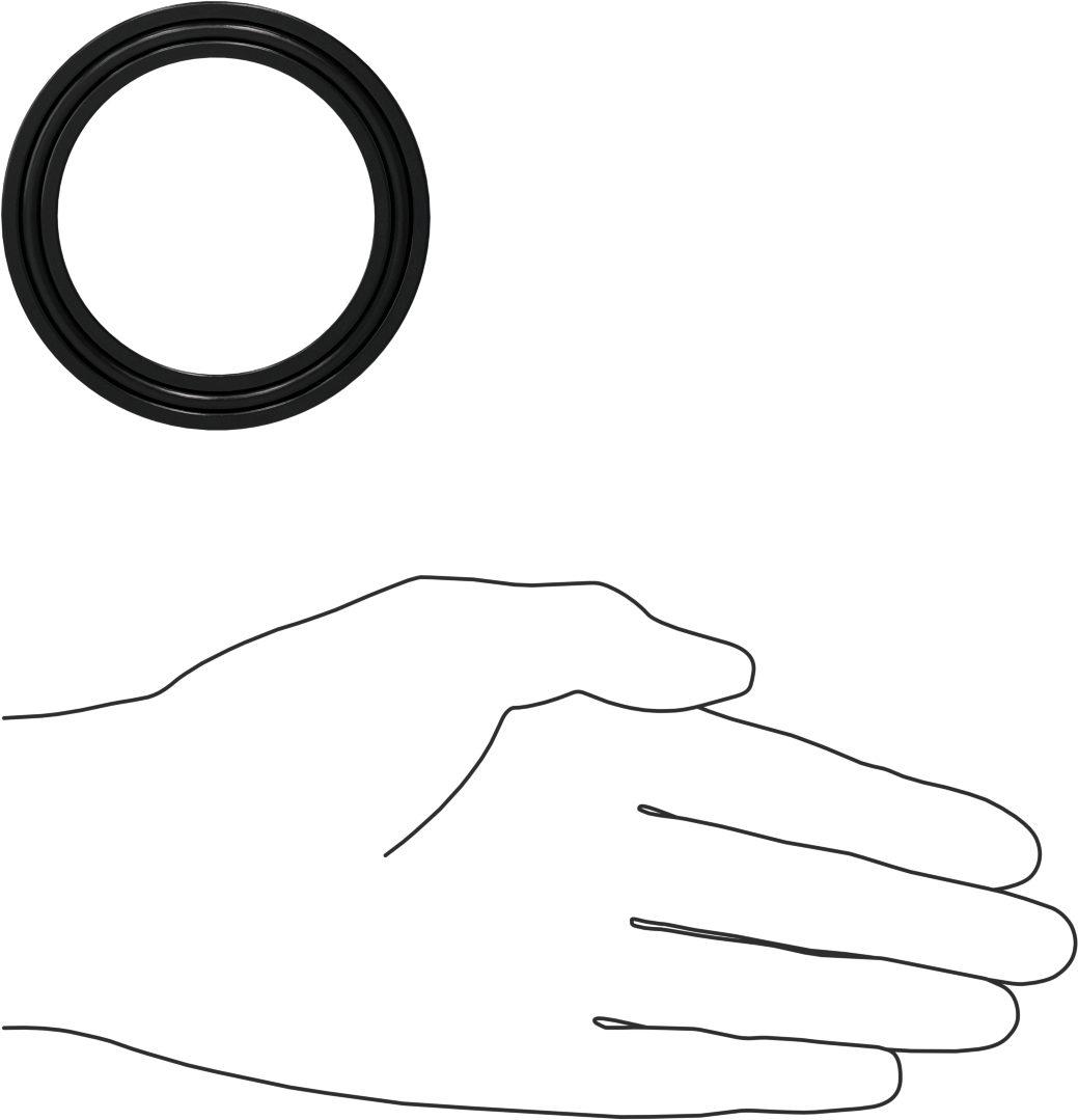 O-Ring Yüklü U-Cup Conta, 0,413" Genişlikte Yiv için, 2,125“ İç Çap x 2,875” Dış Çap x 0,375" Genişlik