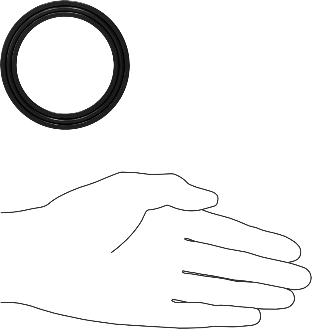O-Ring Yüklü U-Cup Conta, 0,413" Oluk Genişliği için, 2,25 inç İç Çap x 3 inç Dış Çap x 0,375 inç Genişlik