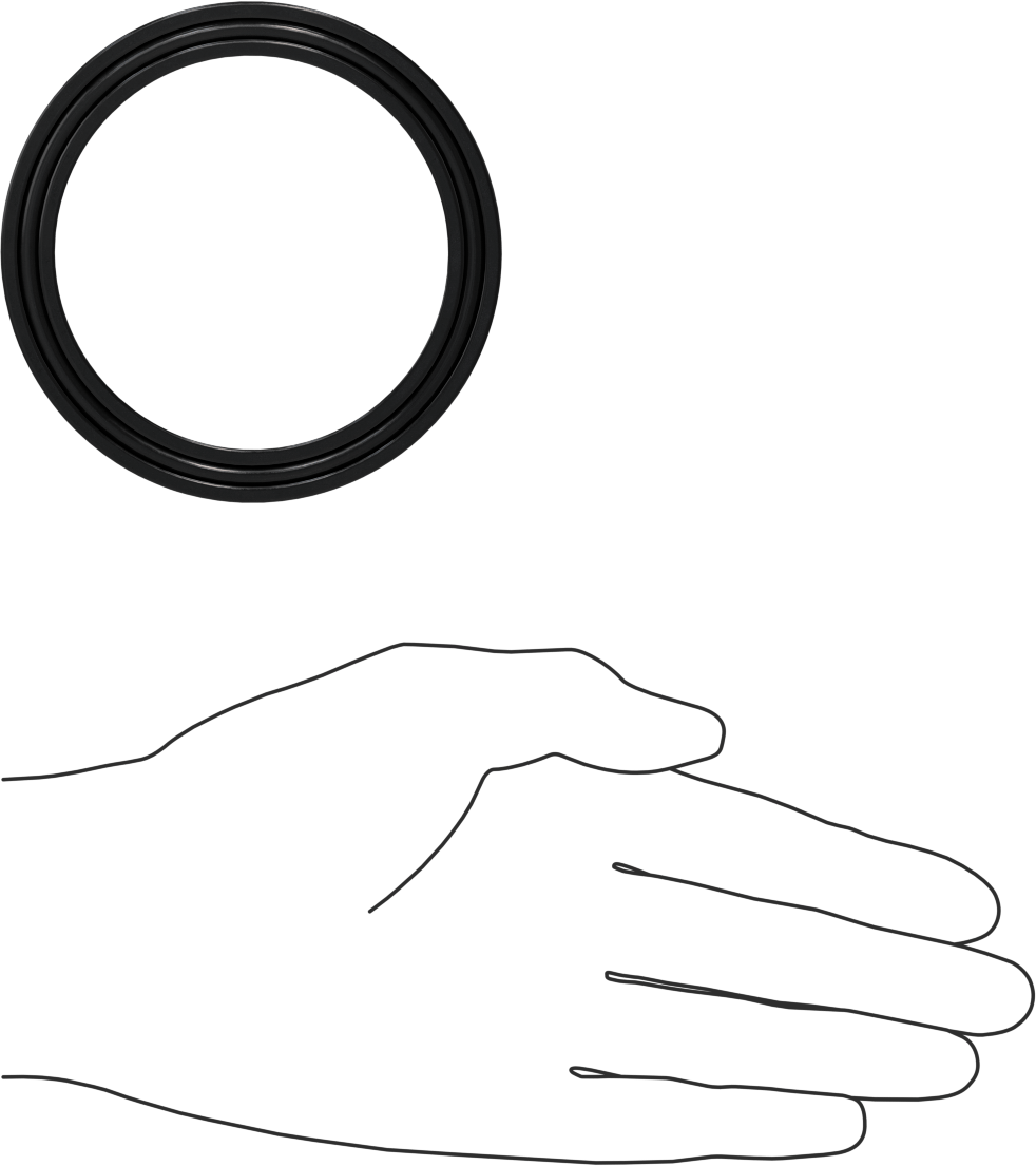 O-Ring Yüklü U-Cup Conta, 0,413" Oluk Genişliği için, 2,75“ İç Çap x 3,5” Dış Çap x 0,375" Genişlik