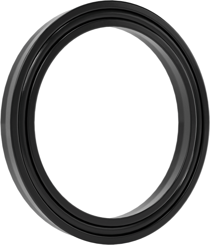 O-Ring Yüklü U-Cup Conta, 0,413" Oluk Genişliği için, 2,75“ İç Çap x 3,5” Dış Çap x 0,375" Genişlik