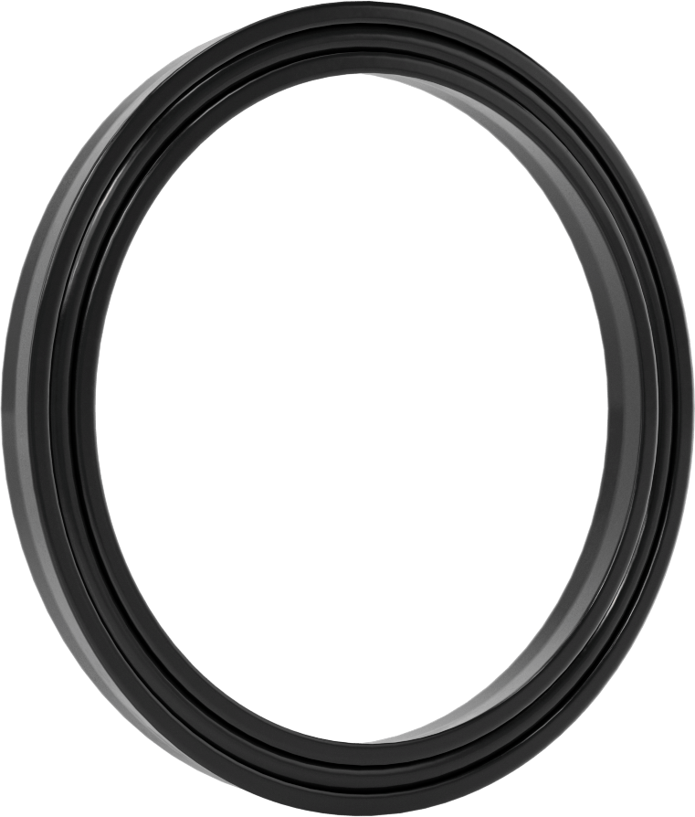 O-Ring Yüklü U-Cup Conta, 0,413" Oluk Genişliği için, 3,5“ İç Çap x 4,25” Dış Çap x 0,375" Genişlik
