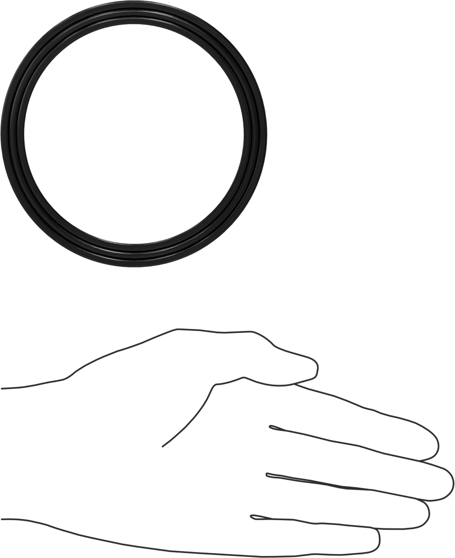 O-Ring Yüklü U-Cup Conta, 0,413" Oluk Genişliği için, 3,5“ İç Çap x 4,25” Dış Çap x 0,375" Genişlik