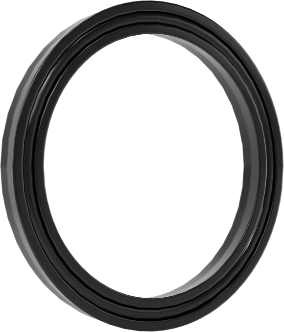 O-Ring Yüklü U-Cup Conta, 0,138" Oluk Genişliği için, 1“ İç Çap x 1,25” Dış Çap x 0,125" Genişlik