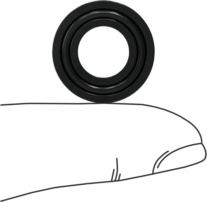 O-Ring Yüklü U-Cup Conta, 0,206" Oluk Genişliği için, 0,375“ İç Çap x 0,75” Dış Çap x 0,188" Genişlik