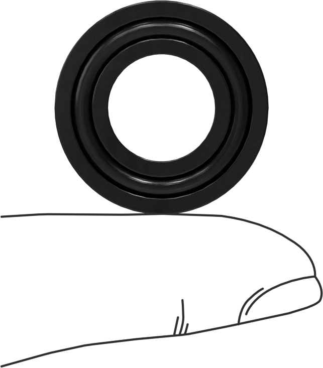 O-Ring Yüklü U-Cup Conta, 0,275" Oluk Genişliği için, 0,5“ İç Çap x 1” Dış Çap x 0,25" Genişlik