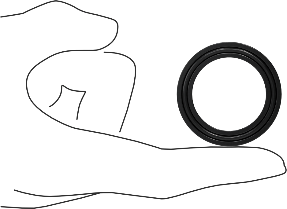 O-Ring Yüklü U-Cup Conta, 0,275" Oluk Genişliği için, 1,188“ İç Çap x 1,688” Dış Çap x 0,25" Genişlik