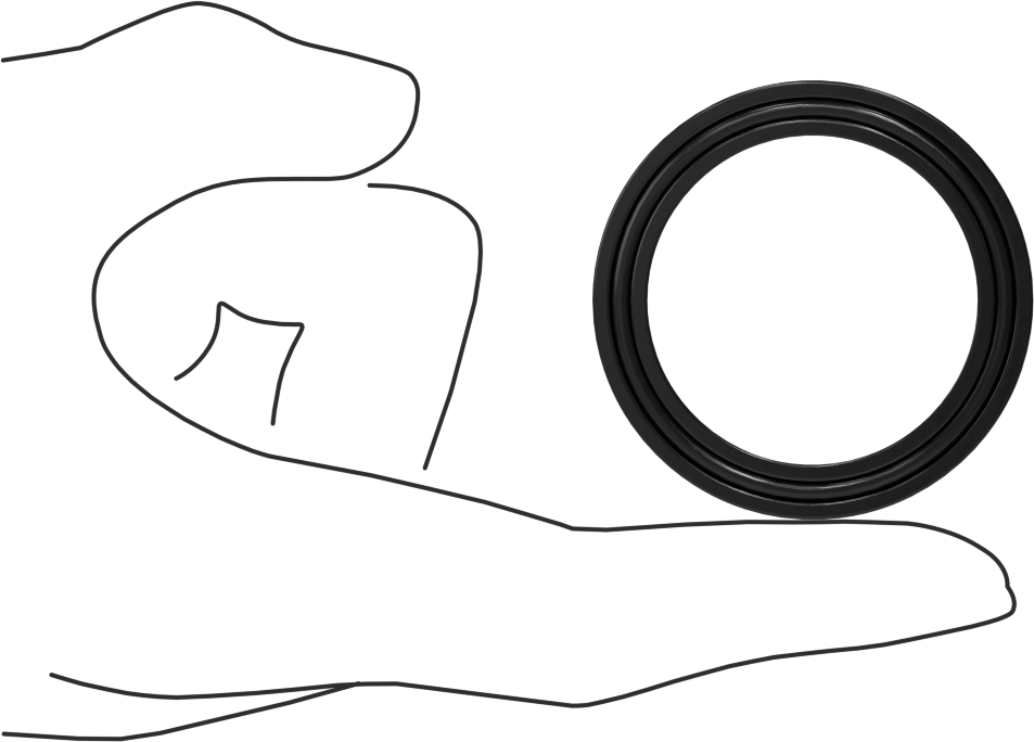 O-Ring Yüklü U-Cup Conta, 0,275" Oluk Genişliği için, 1,5 inç iç çap x 2 inç dış çap x 0,25 inç genişlik