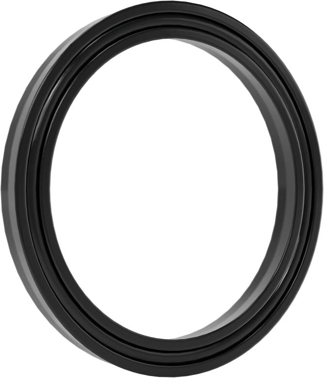O-Ring Yüklü U-Cup Conta, 0,275" Oluk Genişliği için, 2“ İç Çap x 2,5” Dış Çap x 0,25" Genişlik