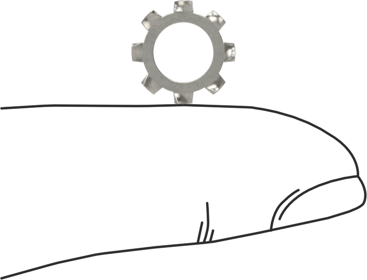 18-8 Paslanmaz Çelik Dış Dişli Kilit Pulları, M6 Vida Boyutu için, 6.4 mm ID, 11.0 mm OD, DIN 6797