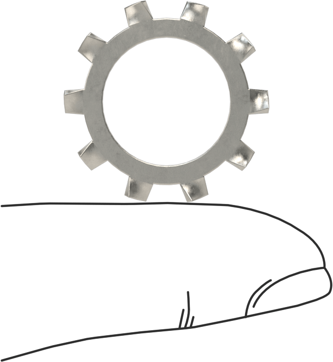 18-8 Paslanmaz Çelik Dış Dişli Kilit Pulları, M14 Vida Boyutu için, 15.0 mm ID, 24.0 mm OD, DIN 6797