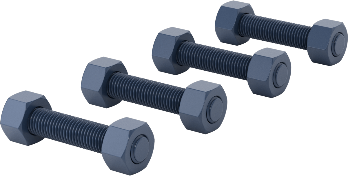 PTFE Kaplı Çelik Dişli Çubuk ve Altıgen Somun Kiti, Sınıf 1500 Boyut 1 Boru Flanşı için