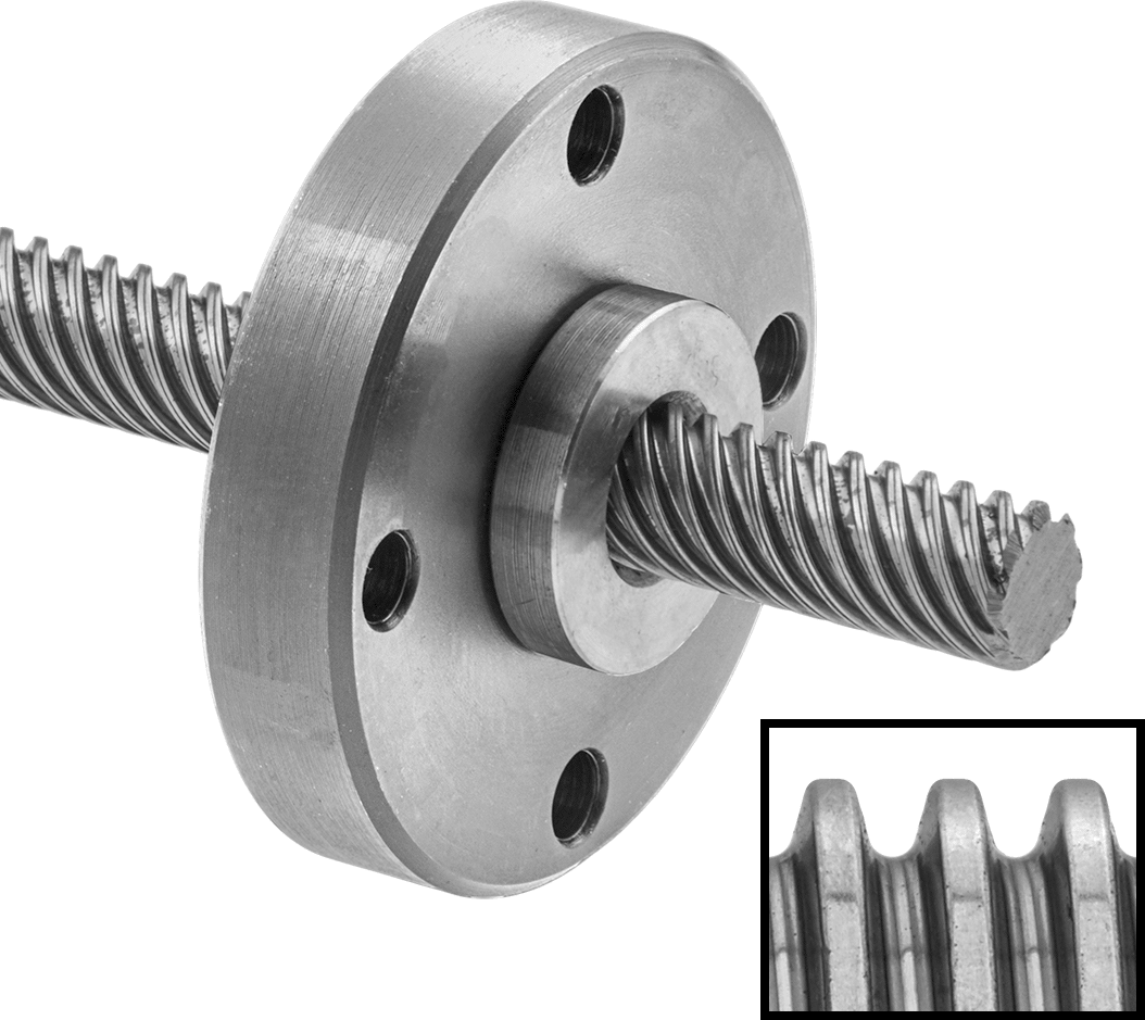 4140 Siyah Oksit Çelik Hassas Acme Kılavuz Vidası, Hızlı Hareket, Sağ El, 3/8"-8 Diş, 6 Fit Uzunluk, 2:1 Speed