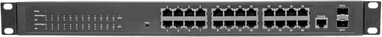 Cihaz Öncelikli Raf Montajlı Ethernet Anahtarı, Ethernet Üzerinden Güç ile, 24 Soket