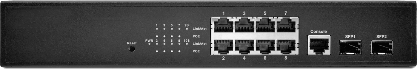 Cihaz Öncelikli Raf Montajlı Ethernet Anahtarı, Ethernet Üzerinden Güç ile, 8 Soket