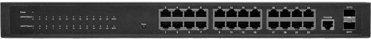 Cihaz Öncelikli Raf Montajlı Ethernet Anahtarı, 24 Soket
