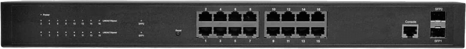 Cihaz Öncelikli Raf Montajlı Ethernet Anahtarı, 16 Soket