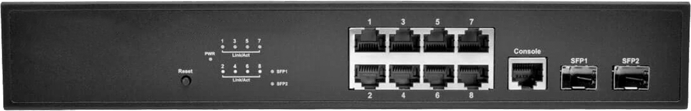 Cihaz Öncelikli Raf Montajlı Ethernet Anahtarı, 8 Soket