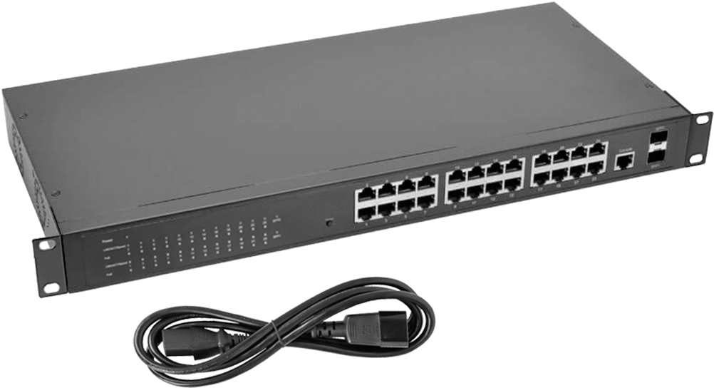 Cihaz Öncelikli Raf Montajlı Ethernet Anahtarı, Ethernet Üzerinden Güç ile, 24 Soket
