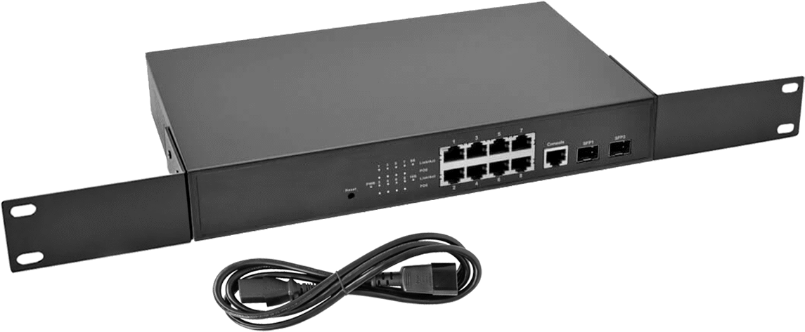 Cihaz Öncelikli Raf Montajlı Ethernet Anahtarı, Ethernet Üzerinden Güç ile, 8 Soket