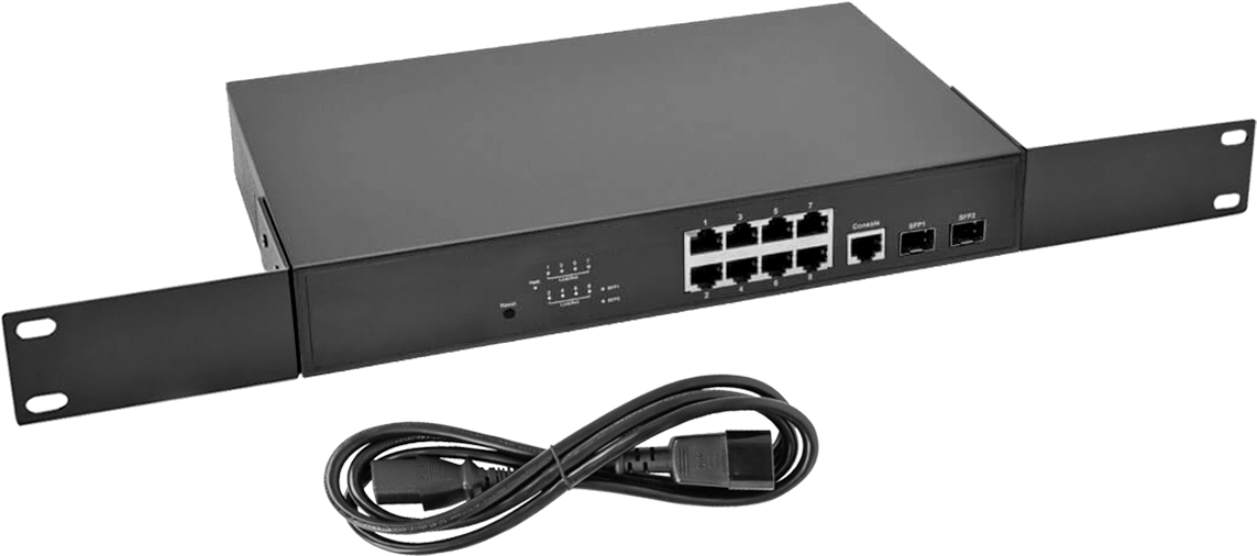 Cihaz Öncelikli Raf Montajlı Ethernet Anahtarı, 8 Soket