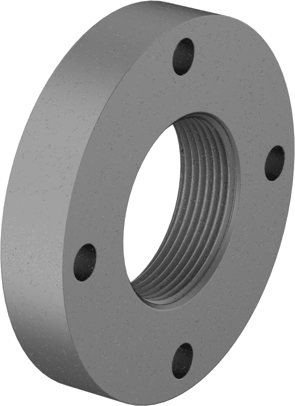 Hassas Acme Flanş, 1117 Karbon Çelik, 1-3/8"-16 Diş Boyutu