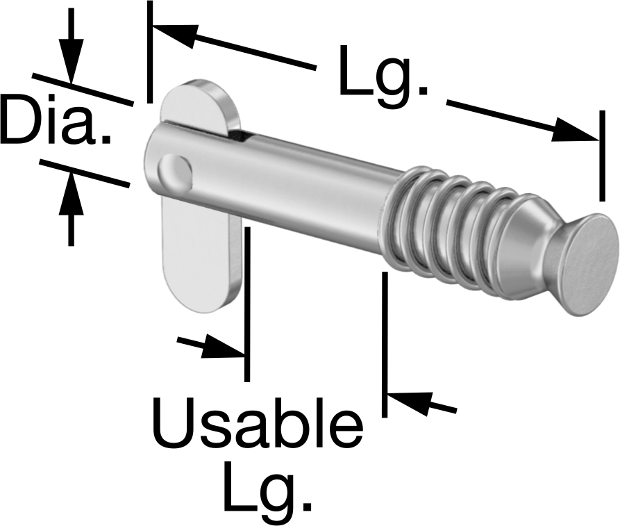 Toggle'lı Strong-Hold Clevis Pimi, 1/4" Çap, 5/16“ ila 3/8” Kullanılabilir Uzunluk