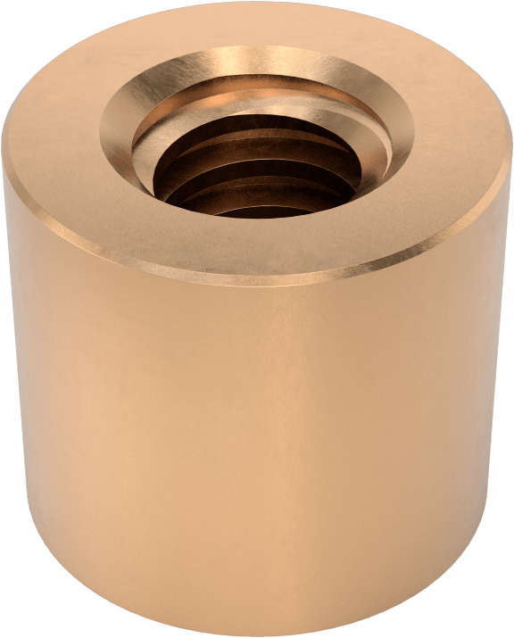 Acme Yuvarlak Somun, ASTM B505 932 Yatak Bronzu, Sol El, 3/4"-6 Diş