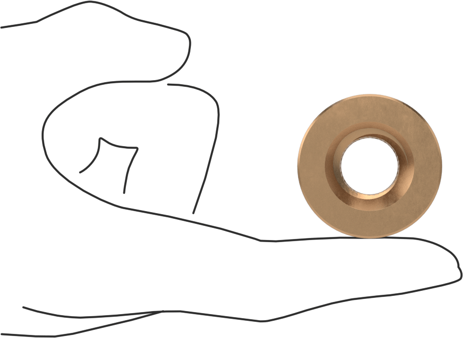 Acme Yuvarlak Somun, ASTM B505 932 Yatak Bronzu, Sol El, 3/4"-6 Diş