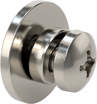 Düz ve Yarıklı Kilit Pullu Silindir Başlı Vidalar, 4-40 Diş Boyutu, 1/4" Uzunluk
