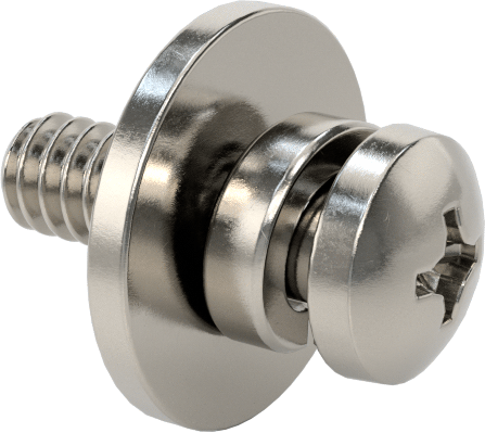 Düz ve Yarıklı Kilit Pullu Silindir Başlı Vidalar, 4-40 Diş Boyutu, 3/8" Uzunluk